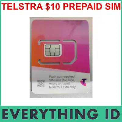 New Telstra Prepaid $10 Sim Card Starter Pack Kit 3g 4g Mobile Multi Fit Tri Sim • $10
