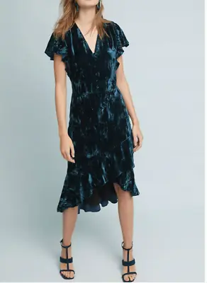 $450 • Buy Anthropologie Shoshanna Barnet Velvet Dress Navy Size 8 NWT $450