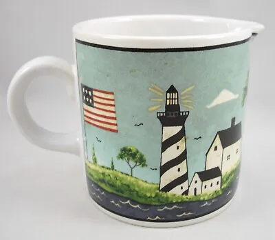 Warren Kimble Coastal Breeze Creamer Nautical Lighthouse Flag Oneida Sakura • $14.99