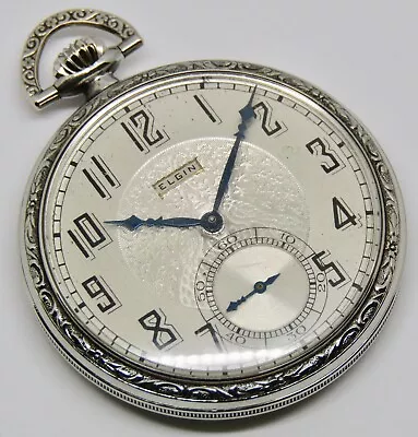 ELGIN Art Deco Open Face Pocket Watch 12 Size 17 Jewels GF Case • $95