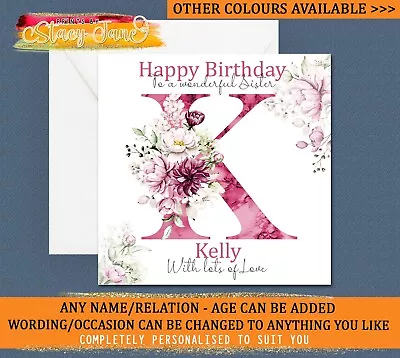 Personalised Birthday Card Female Mum Daughter Sister Friend Nan MOTHERS DAY • £2.95