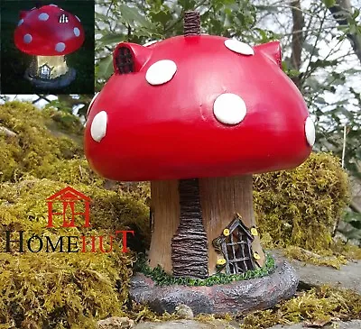 Garden Fairy Mushroom House Solar Decorative Ornament Secret Gift • £14.95