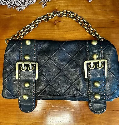 RARE Vintage Carla Mancini Black Clutch / Shoulder Bag With Removal Chain Strap • $105
