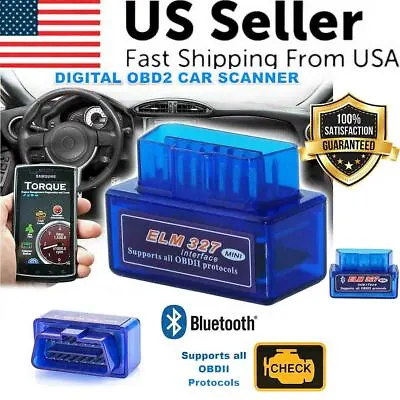 ELM327 Bluetooth OBD2 Car Detection Scanner Code Reader Tool For IOS Android • $7.68