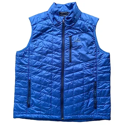 LL Bean PrimaLoft Packaway Puffer Vest Zip Jacket Men’s Size XL Royal Blue • $59.97