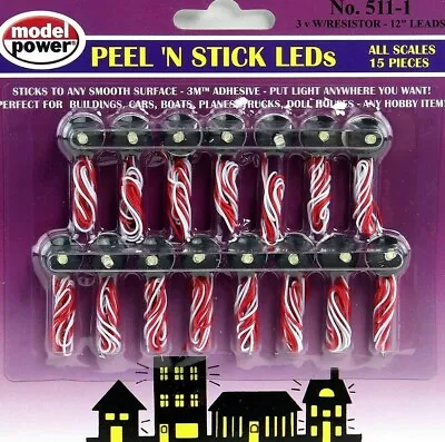 $24.84 • Buy MP LED PEEL 'N STICK LIGHTS 15 Pc 3V RESISTOR Train MPW511-1 All Scales