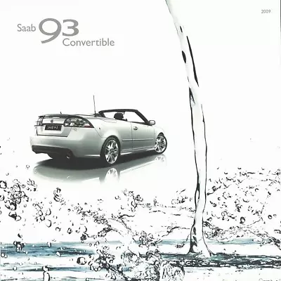 2009 SAAB 9-3 CONVERTIBLE Brochure Catalog 09 US 93 Aero • $20