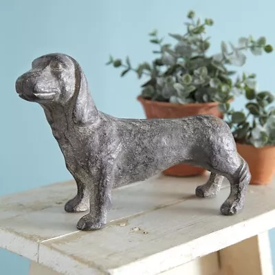 Painted Cast Iron Dachshund Figurine - Home Or Garden Decor • $34.99