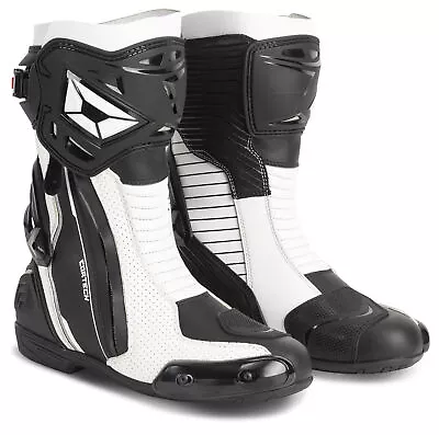 Cortech Adrenaline GP Mens Black White Motorcycle Racing Boots • $199.99