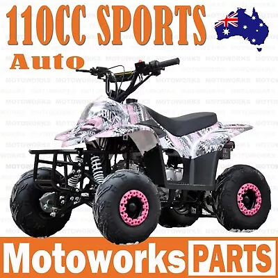 $949 • Buy MOTOWORKS 110CC Sports Auto ATV QUAD Dirt Bike Gokart 4 Wheeler Buggy Kids PINK