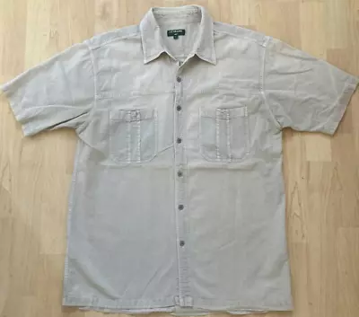 Le Shark Mens Short Sleeve Shirt Size Large Beige • £5.99