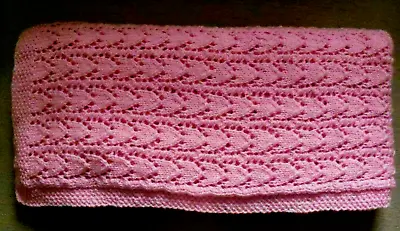 £19.99 • Buy Superb Baby's Hand Knitted Pink Shawl/blanket (new)
