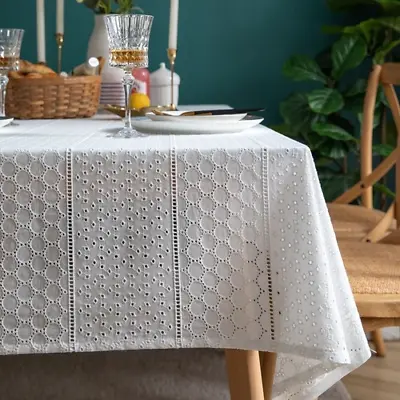 £118.59 • Buy White Lace Tablecloth For French Luxury Table Covers Rectangular Tablecloth