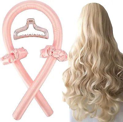 No Heat Silk Ribbon Long Medium Hair Curler Heatless Curling Rod HeadBand Wave • £6.99