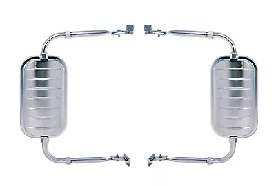 $109.95 • Buy Universal Jr West Coast Style Truck Pickup Towing Chrome Steel Door Mirrors Pair
