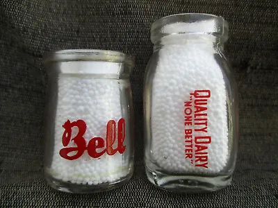 Vintage Lubbock Texas Bell Creamer & Quality Milk Dairy Mini Cream Bottle   • $25.99