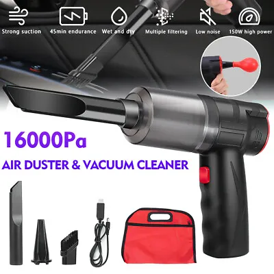 3 In 1 Hoover Car Vacuum Cleaner Air Blower Wireless Handheld Rechargeable Mini • $21.59