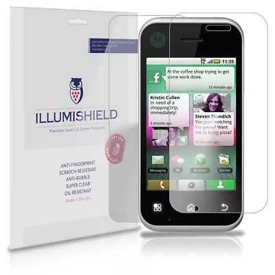 ILLumiShield Phone Screen Protector W Anti-Bubble/Print 3x For Motorola Backflip • $15.35