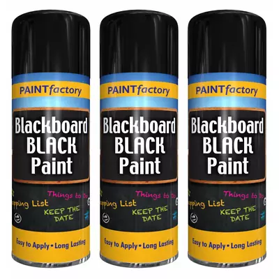 3x Blackboard Spray Paint For School Room Or New Board - 400ml • £10.95