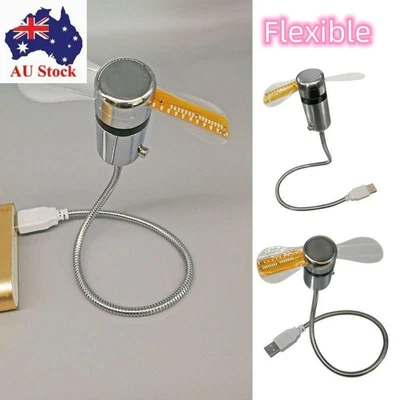$21.17 • Buy Portable Flexible Gadgets LED Light Real Time Mini Fan USB Fan LED Clock