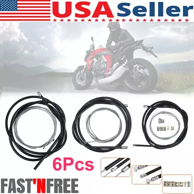 6Pcs/Set Motorcycle Clutch/Brake/Throttle Cable Kit Universal Durable Steel Wire • $19.91