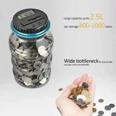 $26.99 • Buy Home Decor Safe Deposit Box Electronic Digital Counting Coin Money Saving Bottle