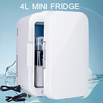 4L Mini Fridge Portable Cooler And Warmer Table Top Bedroom Skincare Car White • £24.99