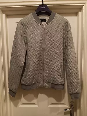 ZARA Mens Quilted Bomber Jacket Grey XL • £9