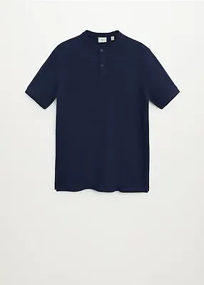 BNWT Mango Men Mao Collar Cotton Polo UK Size L RRP: £29.99 • $26.13