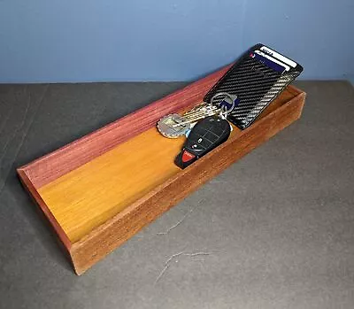 Mahogany And Exotic Wood Dice / Valet Tray • $45