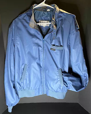 VINTAGE Members Only Jacket Mens 46 Blue Bomber Full Zip Aviator Flight Jacket • $19.99
