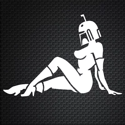 Girl Mudflap Decal Car Window Vinyl Sticker Star Wars BOBA FETT Mandalorian  • $2.99