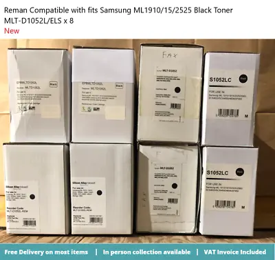 Reman Compatible With Fits Samsung ML1910/15/2525 Black Toner MLT-D1052L/ELS • £45
