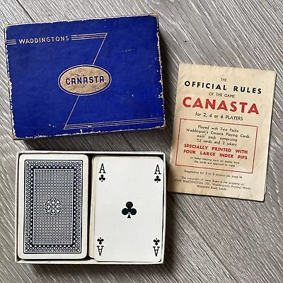 ANTIQUE 1950’s WADDINGTONS CANASTA CARD GAME COMPLETE • £5