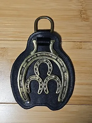 Antique 3 Lucky Horse Shoes In A Large Horse Shoe Horse Brass On Martingale  • $16.99