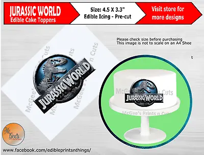 Jurassic World Printed Cake Topper Edible Premium Icing Sheet Pre-cut • £3.95