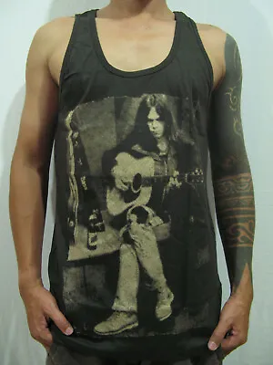 Neil Young Heart Of Gold Music T-Shirt Tank Top Vest Sleeveless Mens Bunny • $19.89
