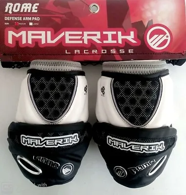 NEW Maverik Rome Lacrosse Attack Arm Guard Size-M Black/White • $29.99