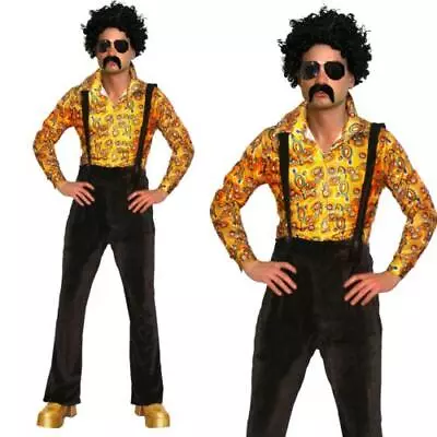 Fancy Dress Men’s Shirt 60s 70s Retro Hippie Hippy Costume Flares Romper Suit • £20.99