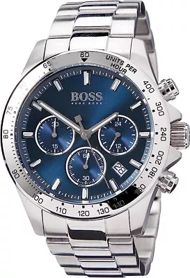 £69 • Buy Hugo Boss Hero Sport 45mm Silver Stainless Steel Men's Wristwatch 1513755