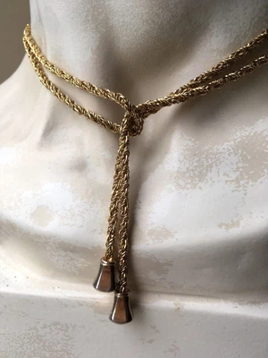 Vintage GROSSE (Dior) Gold Plated Lariat Necklace 118cm Long • £56