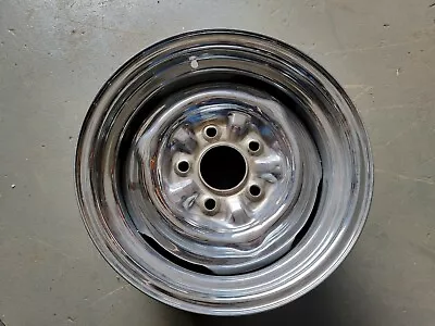 (1) Single Vintage NOS 14x7 Chrome Reverse Wheel 5x4.75 -BP 5 -Backspacing • $239.95