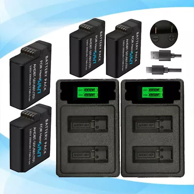 2/4Pack 2000mAh Li-ion Battery + Charger For GoPro Hero 5 Hero 6 Hero 7 W/Cable • $47.99