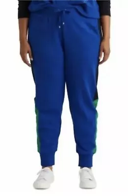 $29 • Buy Lauren Ralph Lauren Plus-Size French Terry Jogger Pants Color Block Blue, 2X