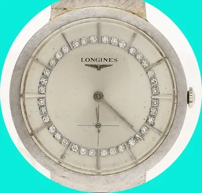 Vintage Longines Diamond 14K WG  Manual Watch 32MM 47.7GM • $2550