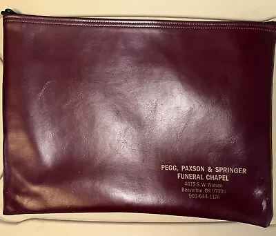 Vintage Funeral Home Document Bag Black Zipper • $9.99