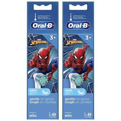 $33 • Buy 4pc Oral-B Spider-Man Replacement Brush Heads For Oral-B Kids Toothbrush 3y+