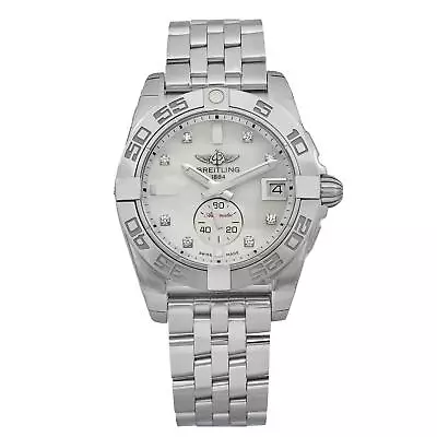 Breitling Galactic 36 Steel MOP Diamond Dial Automatic Ladies Watch A37330 • $3674.99