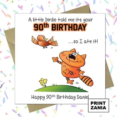 Personalised FUNNY 90th BIRTHDAY CARD Rude Adult Joke Mum Dad Nan Grandad AQU • £2.99