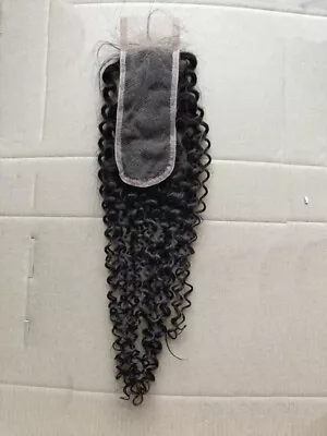 Malaysian Kinky Curly 2X6 Lace Closure Middle Part 100% Human Virgin Hair 12-24  • $49